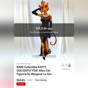 SOLD ELSEWHERE🎉🎉RARE Collectible Alley Cat Figurine by Margaret Le Van NWOT